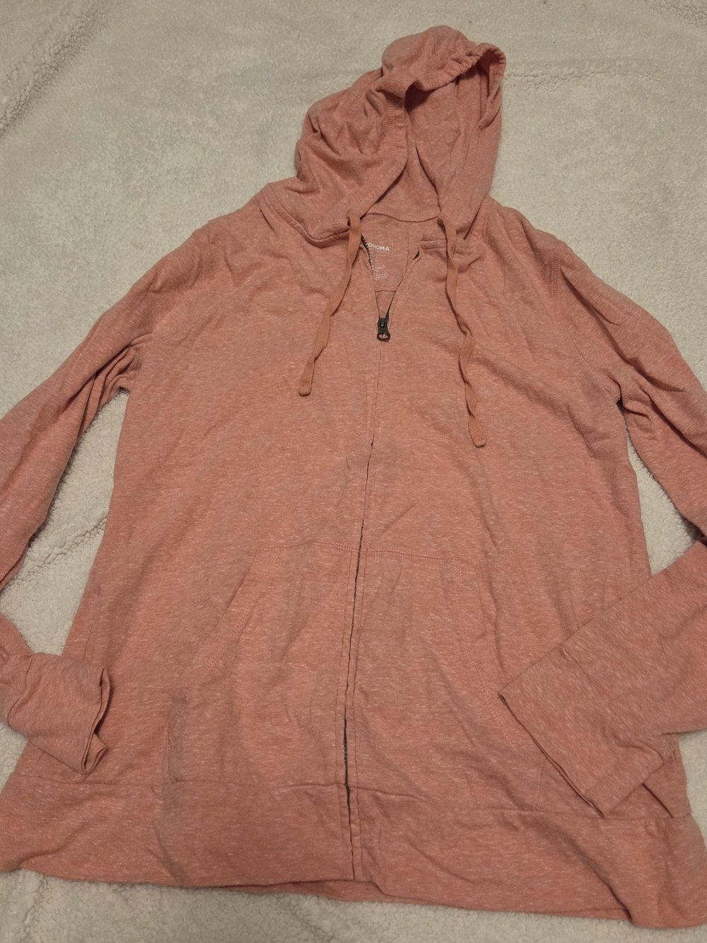 Sonoma Salmon Zip Hoodie Jacket for Women
